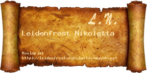 Leidenfrost Nikoletta névjegykártya